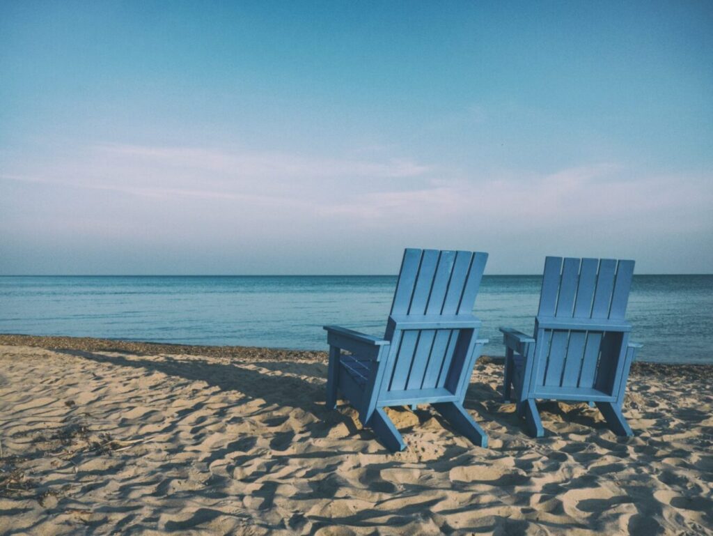 two chairs on the beach